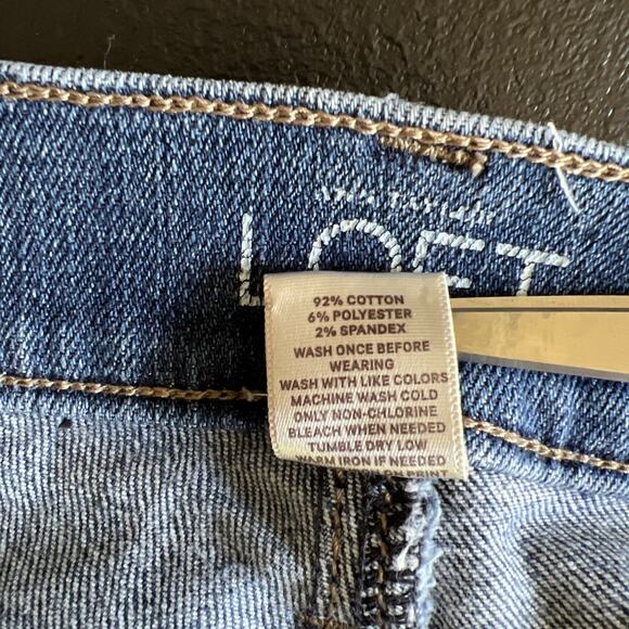 Ann Taylor Loft Jeans Women 16 Blue Modern 27" Crop Stretch Denim Beachy Coastal - Picture 9 of 12